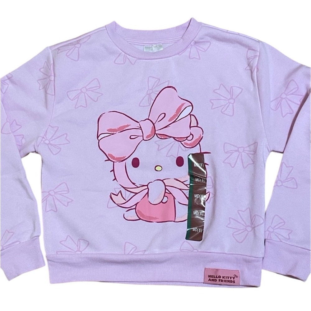 Hello Kitty Light Pink Bow Fleece Sweatshirt Kids Size Medium (Brand New) - Picture 3 of 10